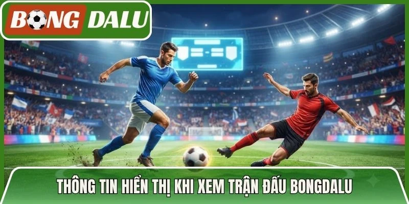 Thông tin hiển thị khi xem trận đấu Bongdalu